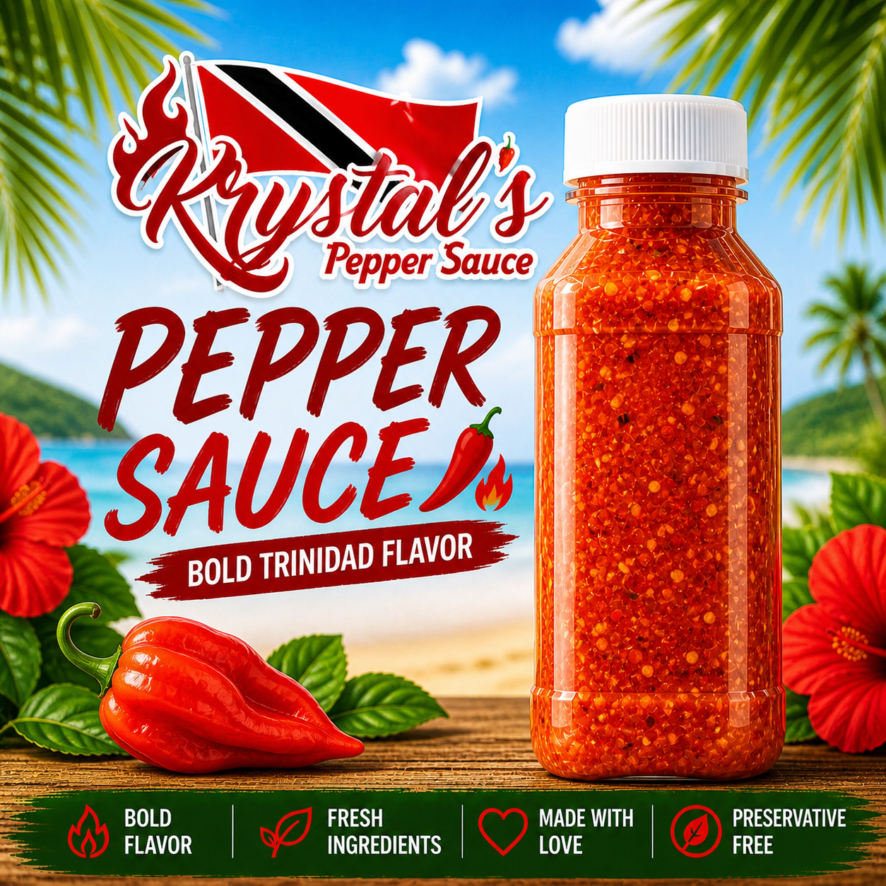 Krystaal's Pepper Sauce | Bold Small-Batch Hot Sauce | 8 oz