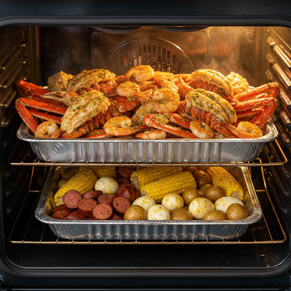 Party Tray - Seafood Top, Sides Bottom